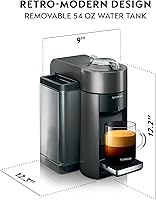 Vista 3 de Nespresso - Cafetera Vertuo para café y expreso por De'Longhi, Titan