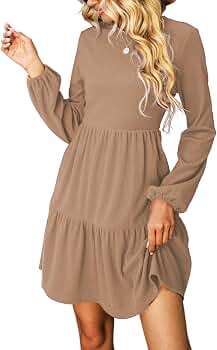CUPSHE Women's Ruffle Mini Dress - Long Bubble Sleeve, Smocked Waist, Green Holiday Party Dress