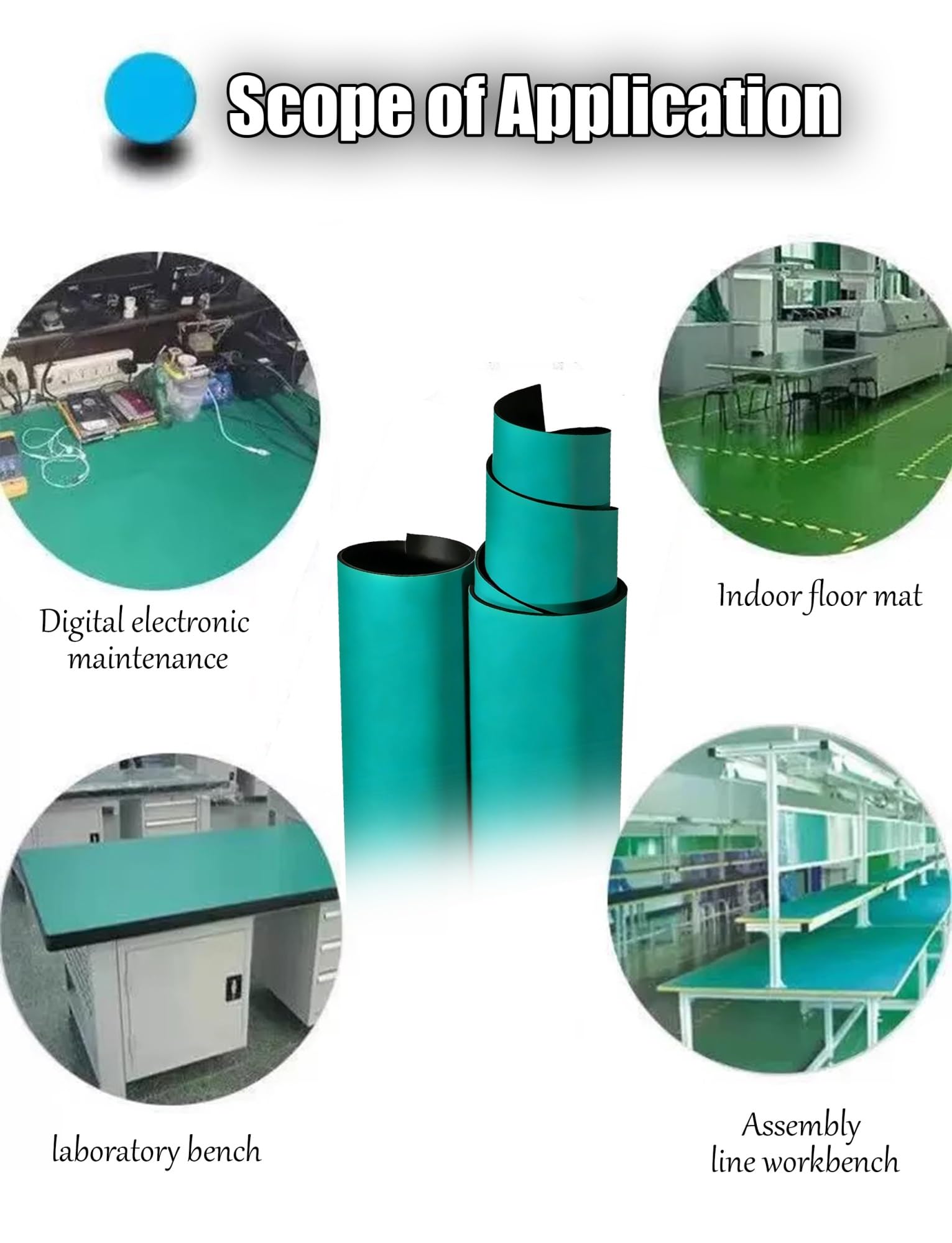 Gumowa mata antystatyczna | Mata lutownicza o wielu rozmiarach: do napraw laboratoryjnych i montażu elektronicznego(120x100x0.2 cm)