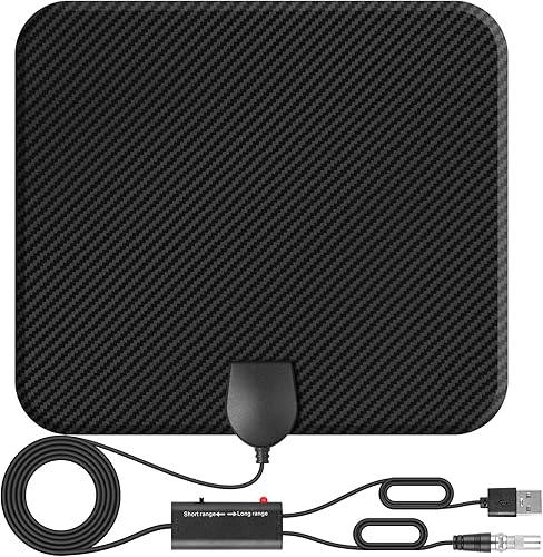 Antena de TV mejorada antena de TV digital HD amplificada de larga duración de 200 millas rango de recepción de 360 compatible con 4K 1080p y todos