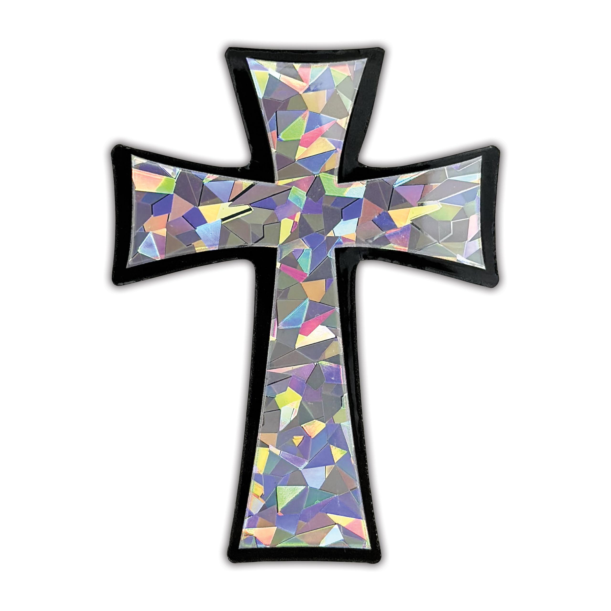 Elektroplate Christian Tapered Cross Reflective Car Decal 3.25"