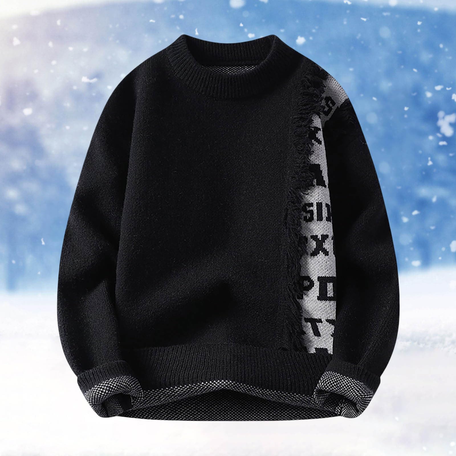 Jersey Hombre Invierno SuéTer Manga Larga Suéter Casual Hombre Otoño Invierno, Ajuste Suelto Cuello Redondo, Estilo Exterior Sin Capucha