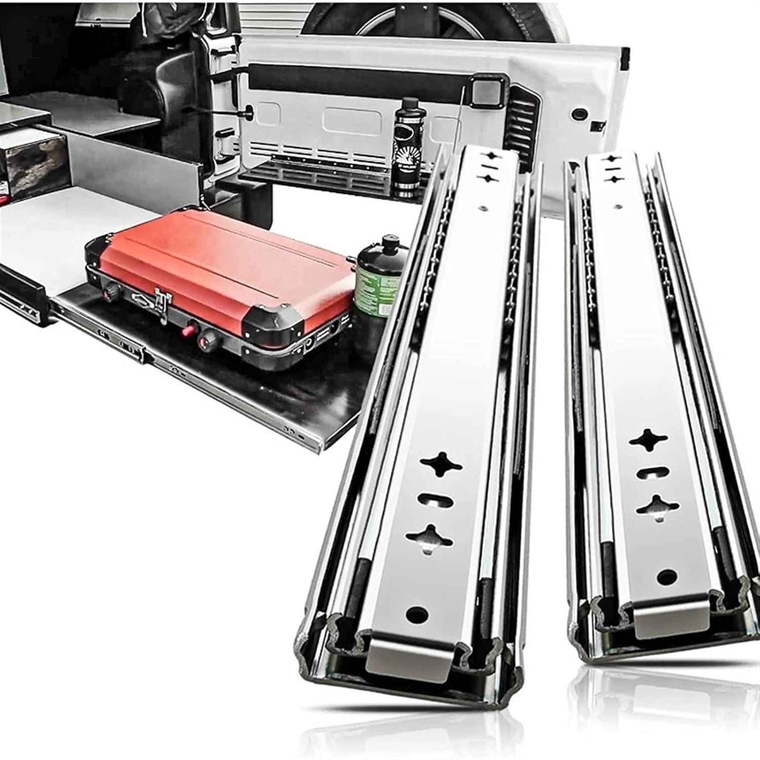 Side Mount Cabinet Runners Glides 53mm Heavy Duty Drawer Slides Without Lock Detachable Furniture Hardware(450mm(18inch))