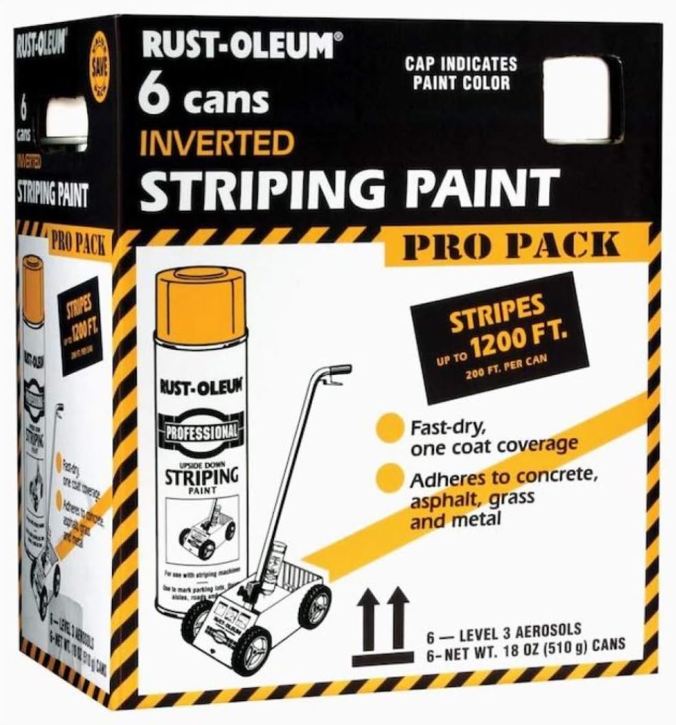 P2593849 Professional Striping Spray Paint Contractor Pack, 18 oz, White, 6 Pack