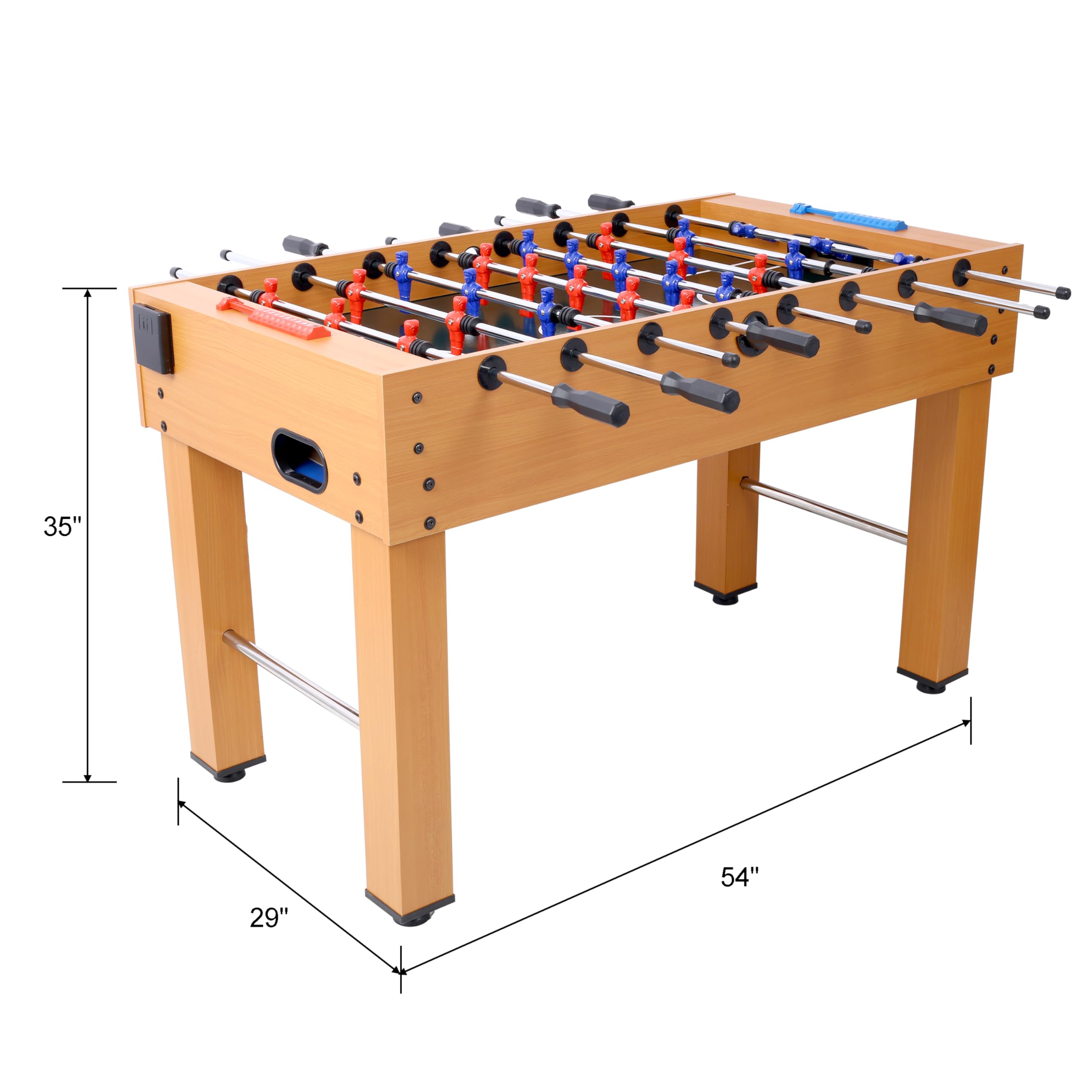 Foosball Table, Foosball Table Adult Size, 54 inch Standard Size Foosball Table, Indoor Full Size Foosball Table for Home, Family, and Game Room, Soccer with Foosball Table Set, Light Cherry
