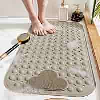 Tappetino Doccia Antiscivolo Con Ventose - 70x40 Cm, Massaggiante, Fori Drenaggio, Marrone - Per Bagno, Hotel, Spa - Foto 7