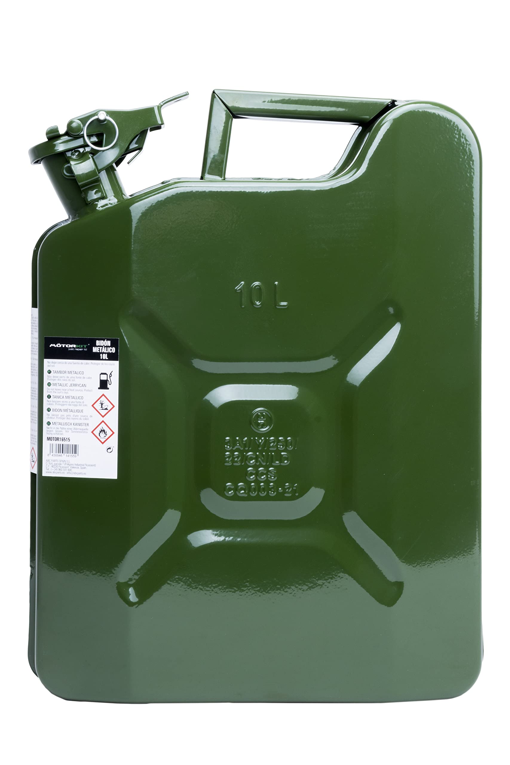 MOTORKIT MOTOR16515 Bidón de combustible 10L Gasolina verde