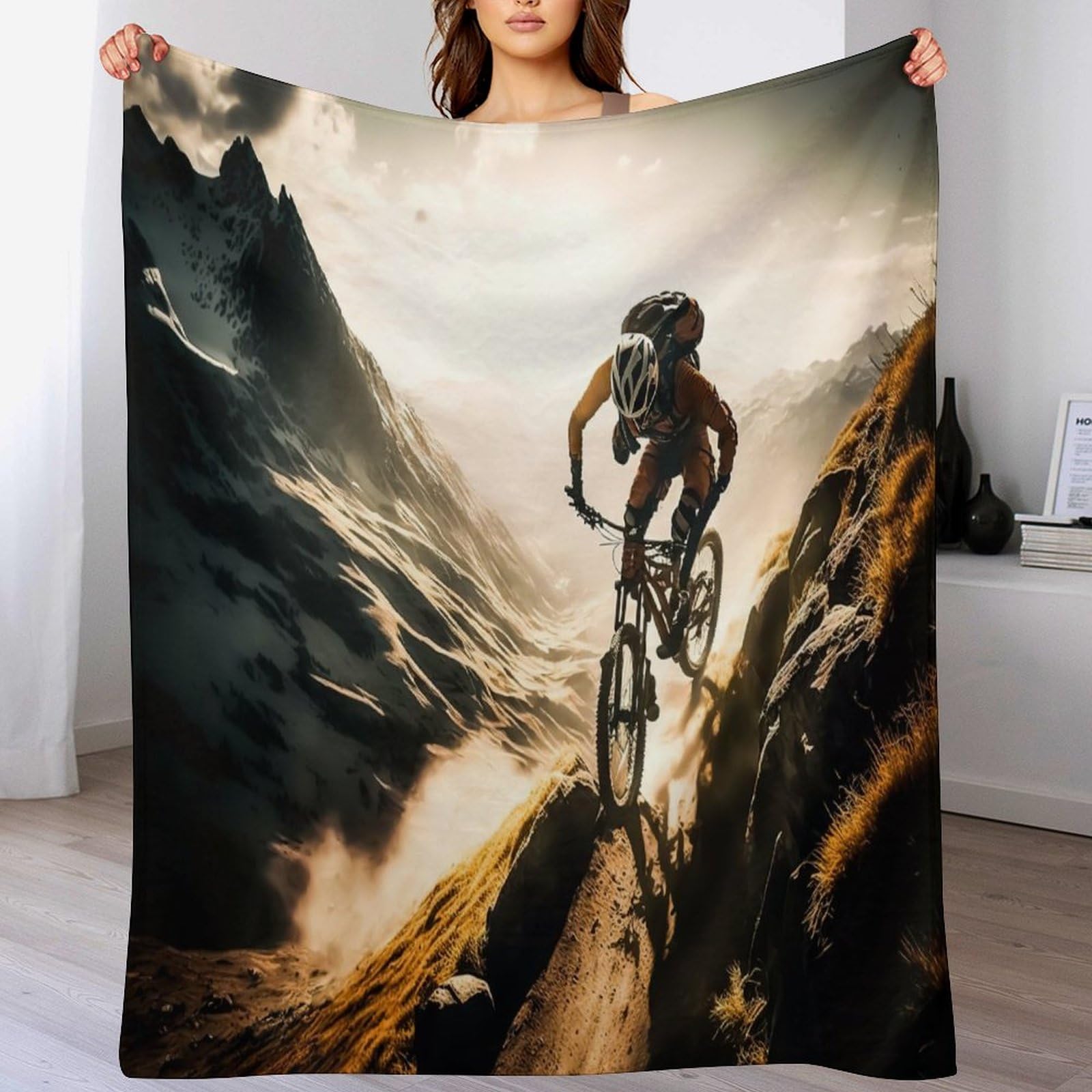 Couverture vélo de montagne chaude pour moments cocooning sur le canapé et voyage