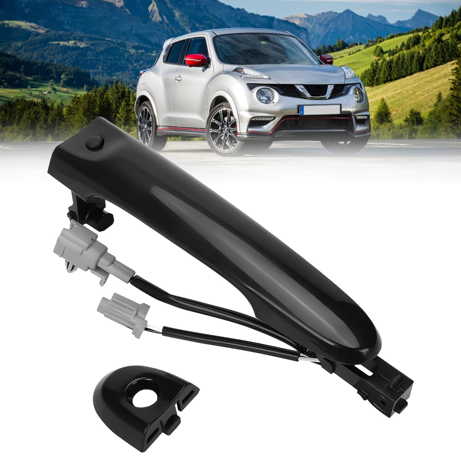 Poignée de porte avant droite côté conducteur - Poignée de porte extérieure noire de rechange pour Juke F15 2010-2019 - Numéro de pièce 80644-1FA5A 80644-3WC2A 80640-3WC2A