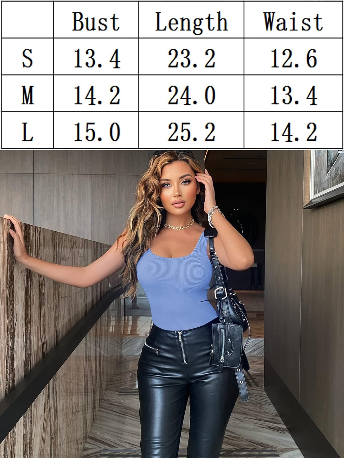 niyokki Women’s Bodysuit for Women Ribbed Sleeveless Body Suits Women's Bodysuits Seamless Tank Top Bodysuit - Image 6