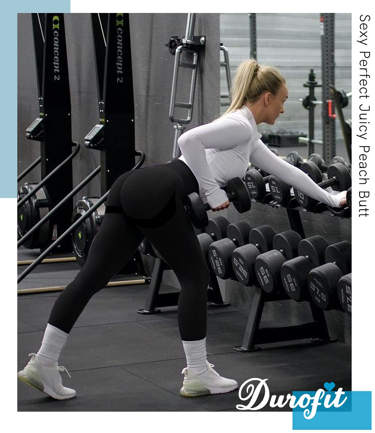 DUROFIT Leggins Donna Push up Leggings Sportivi Vita Alta Anticellulite Pantaloni Palestra per Fitness Yoga Pant