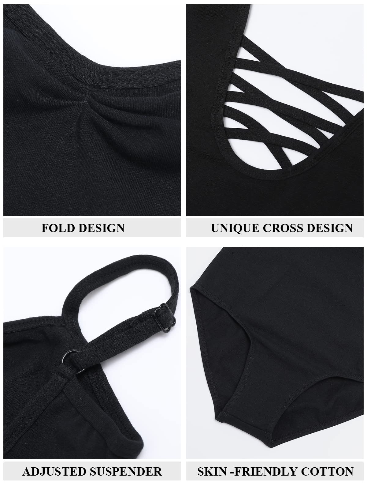 Body Danza classica Donne Bambina, Body da balletto Canotta Body Ginnastica Leotards con Spalline Regolabili