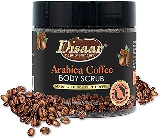 DISAAR BEAUTY Arabica Coffee Body Scrub Remove Dirt Aging Cuticles Reduce Cellulite Refine Pores Nourish Moisturize Skin 200ml/6.76fl.oz