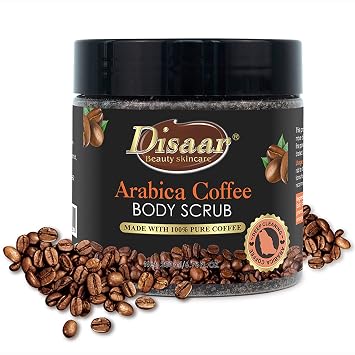 DISAAR BEAUTY Arabica Coffee Body Scrub Remove Dirt Aging Cuticles Reduce Cellulite Refine Pores Nourish Moisturize Skin 200ml/6.76fl.oz