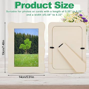 16 Pack Wooden Picture Frames for Crafts, 4 x 6 DIY Picture Frame Craft | Photos Wooden Frames for Birthday Wedding Party School Supplies