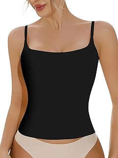 Artdear Women's Square Neck Tank Top Basic Spaghetti Straps Camisole Sexy Summer Cami Crop Tops Air Touch Fabric
