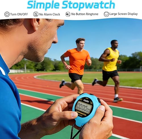 Miniatura 2 de FCXJTU Digital Simple Stopwatch Timer, No Bells, No Alarm, Simple Basic Operation, Silent, Clear Display, ON/Off, Large Display for Swimming Running