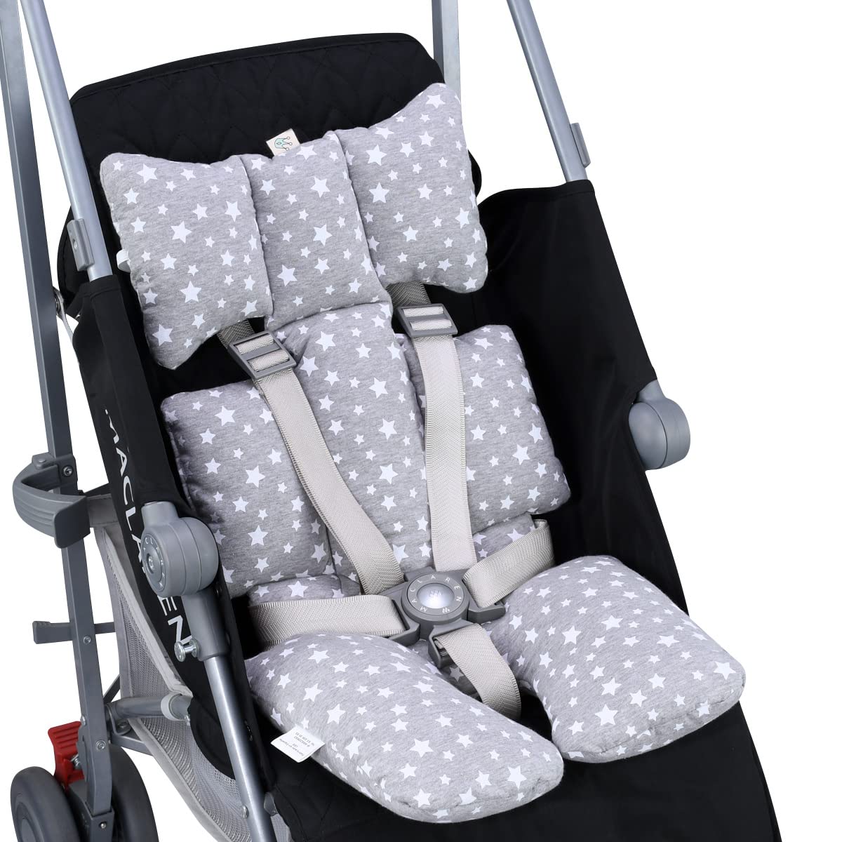 JYOKO Kids Cojín Reductor Universal para Cochecito y Silla de Paseo 100% Algodón (White Star Original)