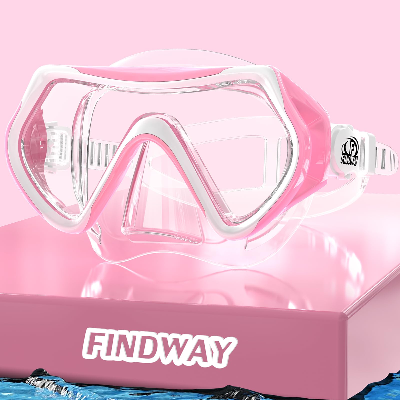 Findway Unisex Gafas Buceo Adulto, Mascara Buceo para Mujer Hombre y Jóvenes, Vidrio Templado con Visión Panorámica Gafas Snorkel Apto para Buceo, Submarinismo y Natación