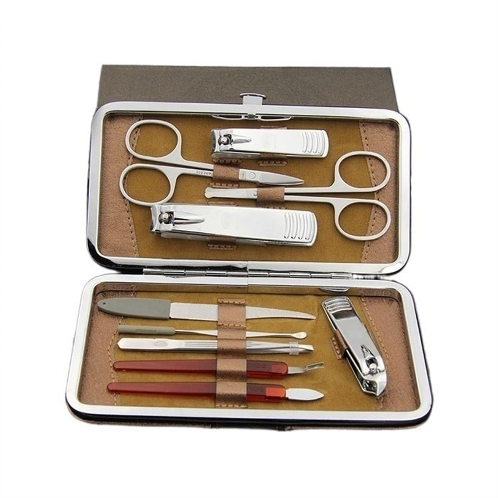 Sets y kits para manicura y pedicura Juego de manicura, kit de cortaúñas, 10 piezas de acero inoxidable, kit de cuidado de manicura profesional, herramientas personales portátiles for el cuidado de la