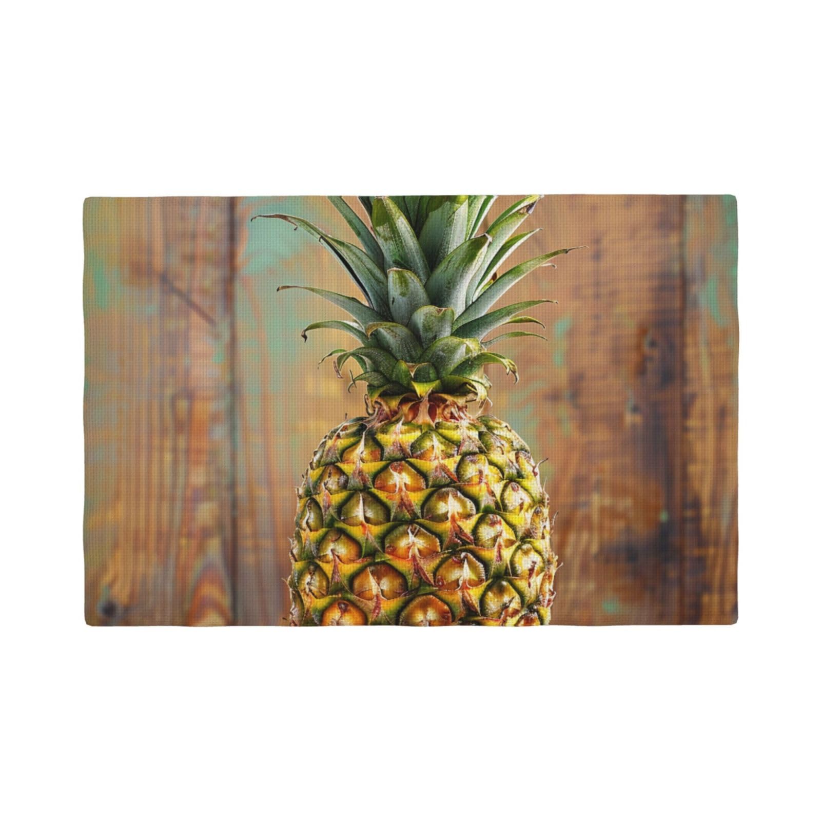 Pineapple 1 Print Placemats Set, Heat Resistant Washable Placemat 12x18in Table Mats for Party Kitchen Dining Table Decoration Indoor Outdoor, Four Pieces