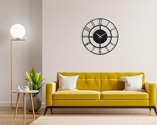 Miniatura 4 de Reloj de pared grande para sala de estar, relojes de pared de cocina, relojes de pared grandes, 20 pulgadas19.7 in, relojes de pared de metal,