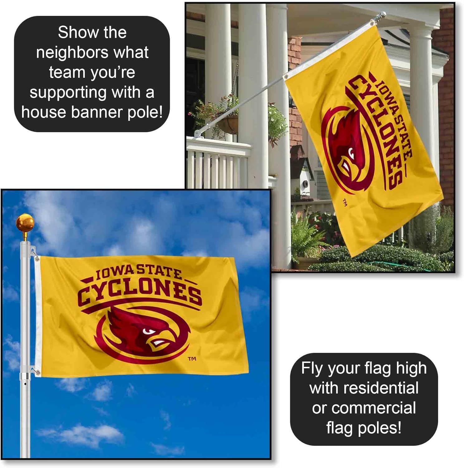 Iowa State Gold Flag Large 3x5