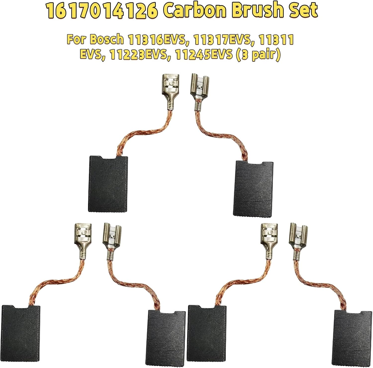 (3 Pair)1617014126 Carbon Set for Bosch 11316EVS 11317EVS 11311EVS 11223EVS (0.62" x 0.24" x 1.03")