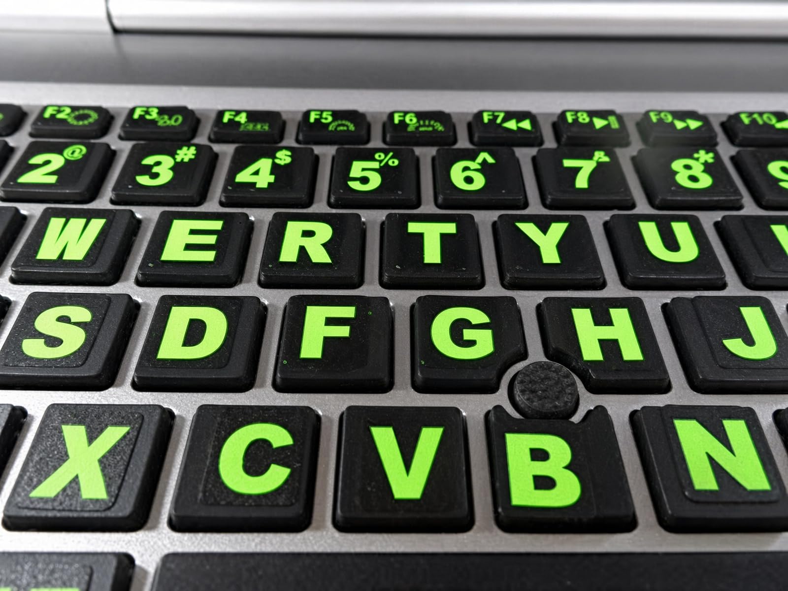 Keyboard Stickers 194 piece Set with Big Luminescent Extra Large Symbols. 3 Yr. Warranty. Will Not Wear or Fade. U.S. English Laptop & PC. Also Includes Pocket/Purse Magnifier, USB LED & Tweesers.