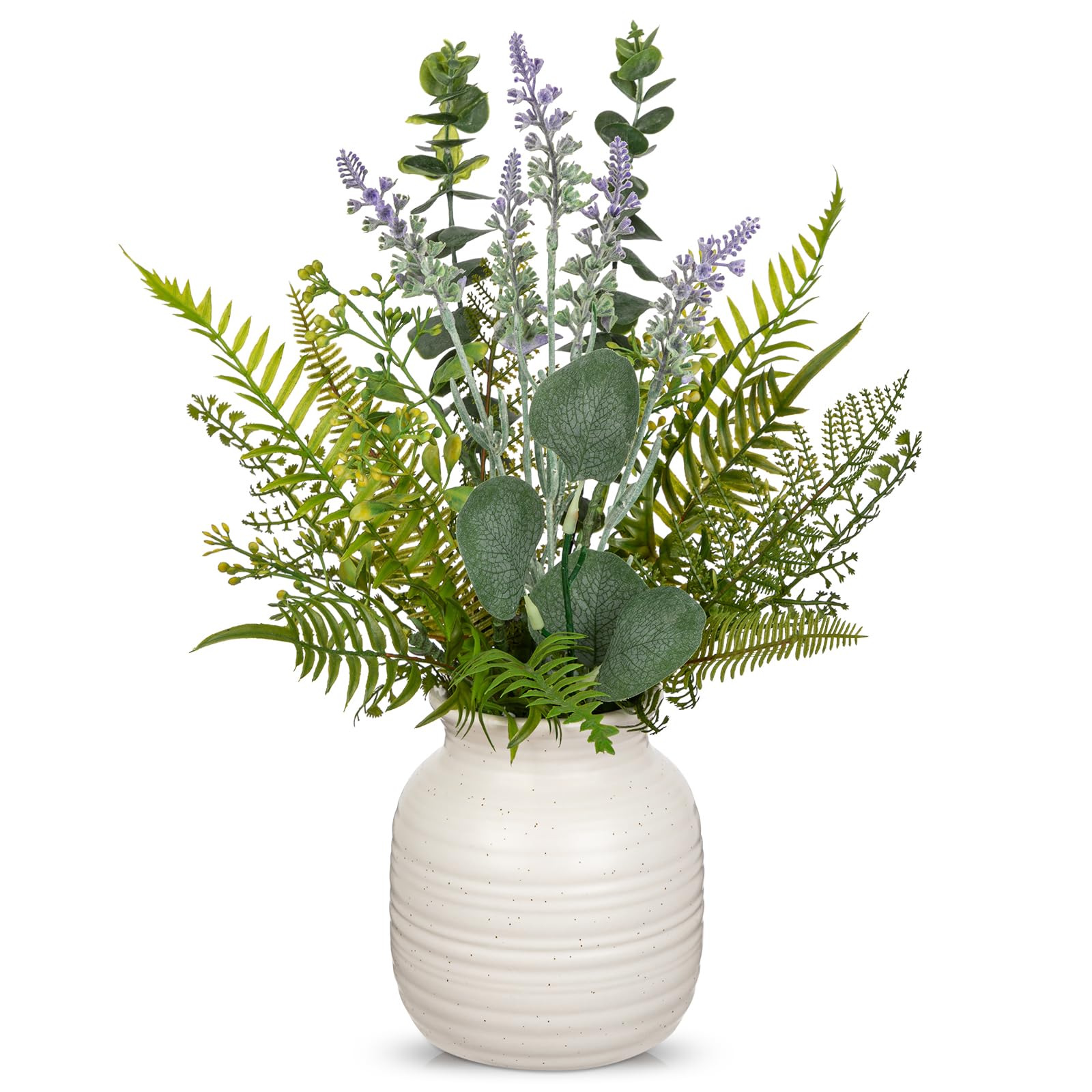 Plantes artificielles avec vase composition florale table et étagère