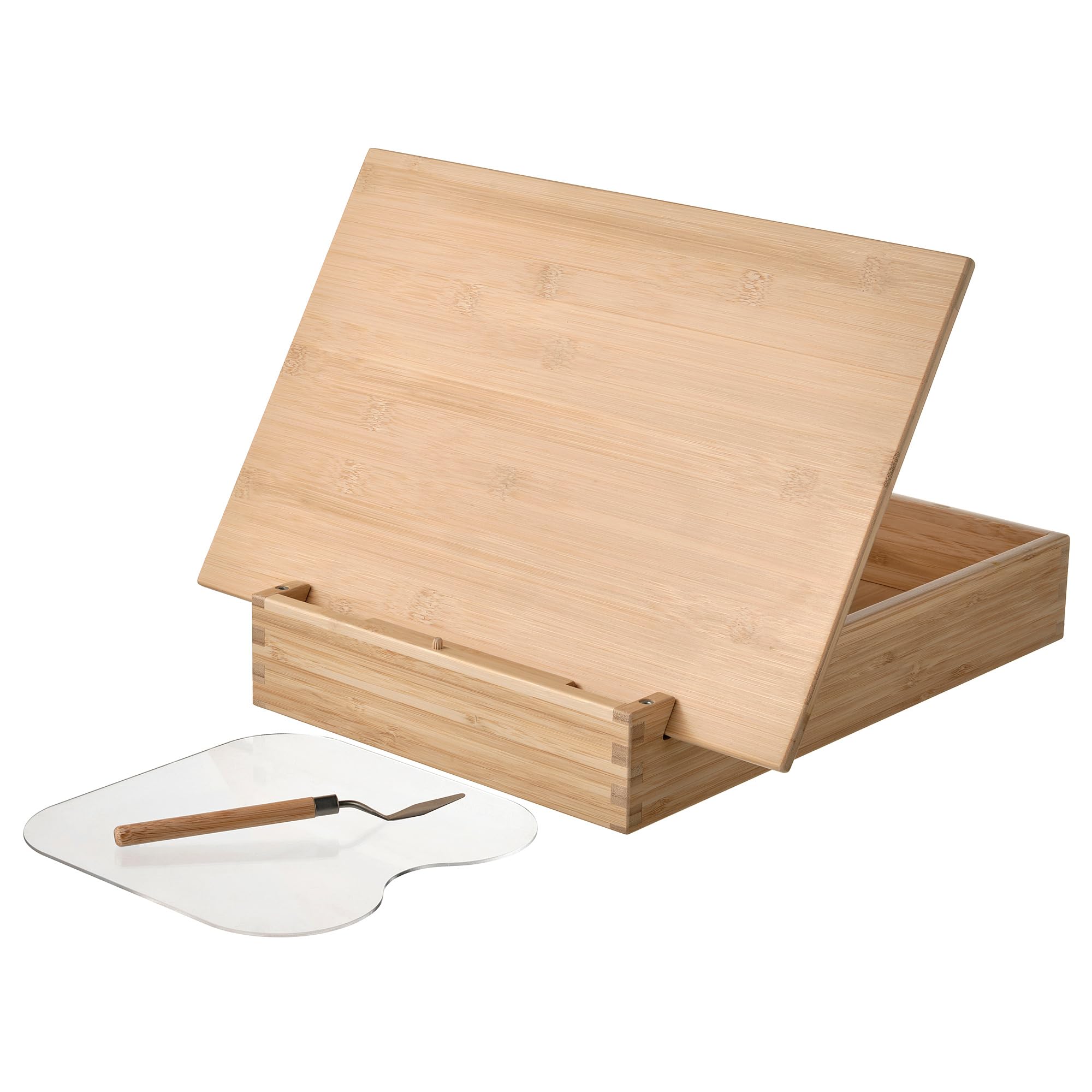 SOLFÅGEL ensemble chevalet et accessoires 3 pièces en bois pour peinture