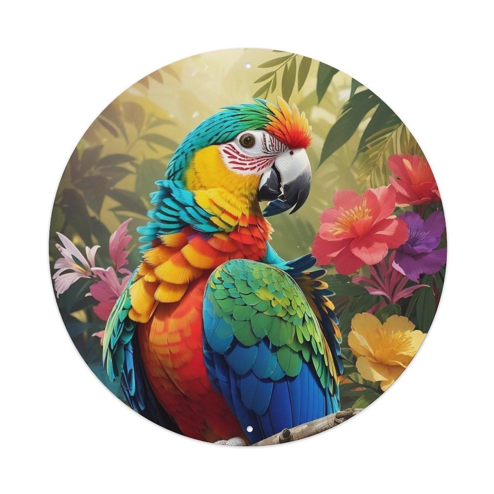 Animal Artwork Beautiful Parrot Metal Tin Sign