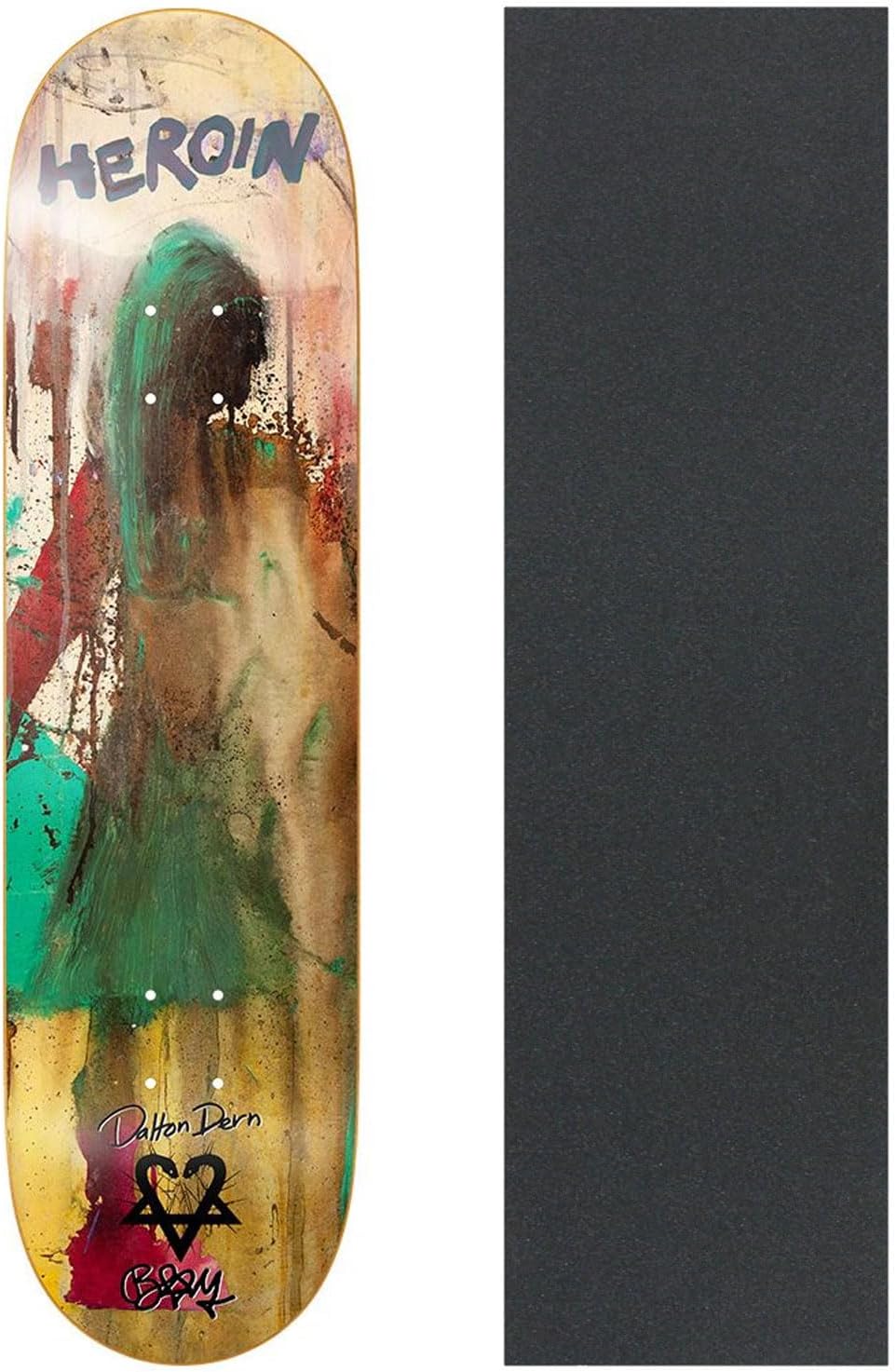 Heroin Skateboard Deck Dalton Dern Bam 8.38" x 32" with Grip