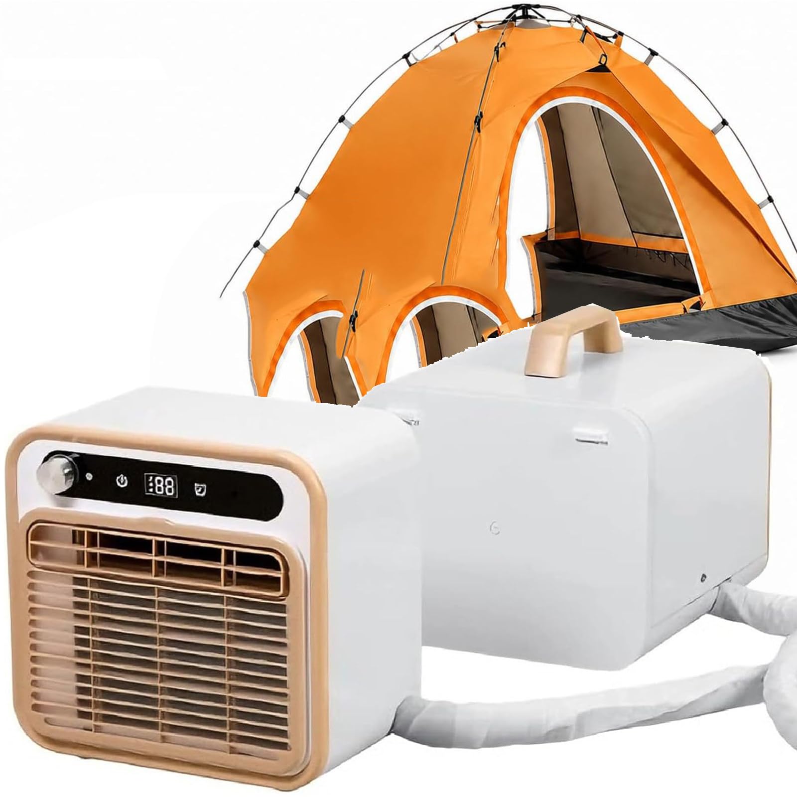 Przenośny mini klimatyzator, szybkie chłodzenie 1500 W, dzielona lodówka z funkcją dotykową, 12-godzinny timer, przepływ powietrza 130 m3/h do podróży, kempingu, sypialni, biura, komputera