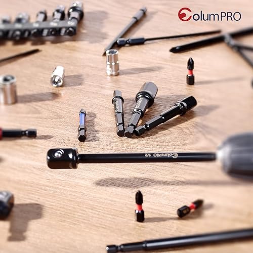 Miniatura 7 de ColumPRO Juego de 4 adaptadores de enchufe de taladro eléctrico de grado de impacto, 3 pulgadas, adaptador de llave de enchufe de broca de extensión