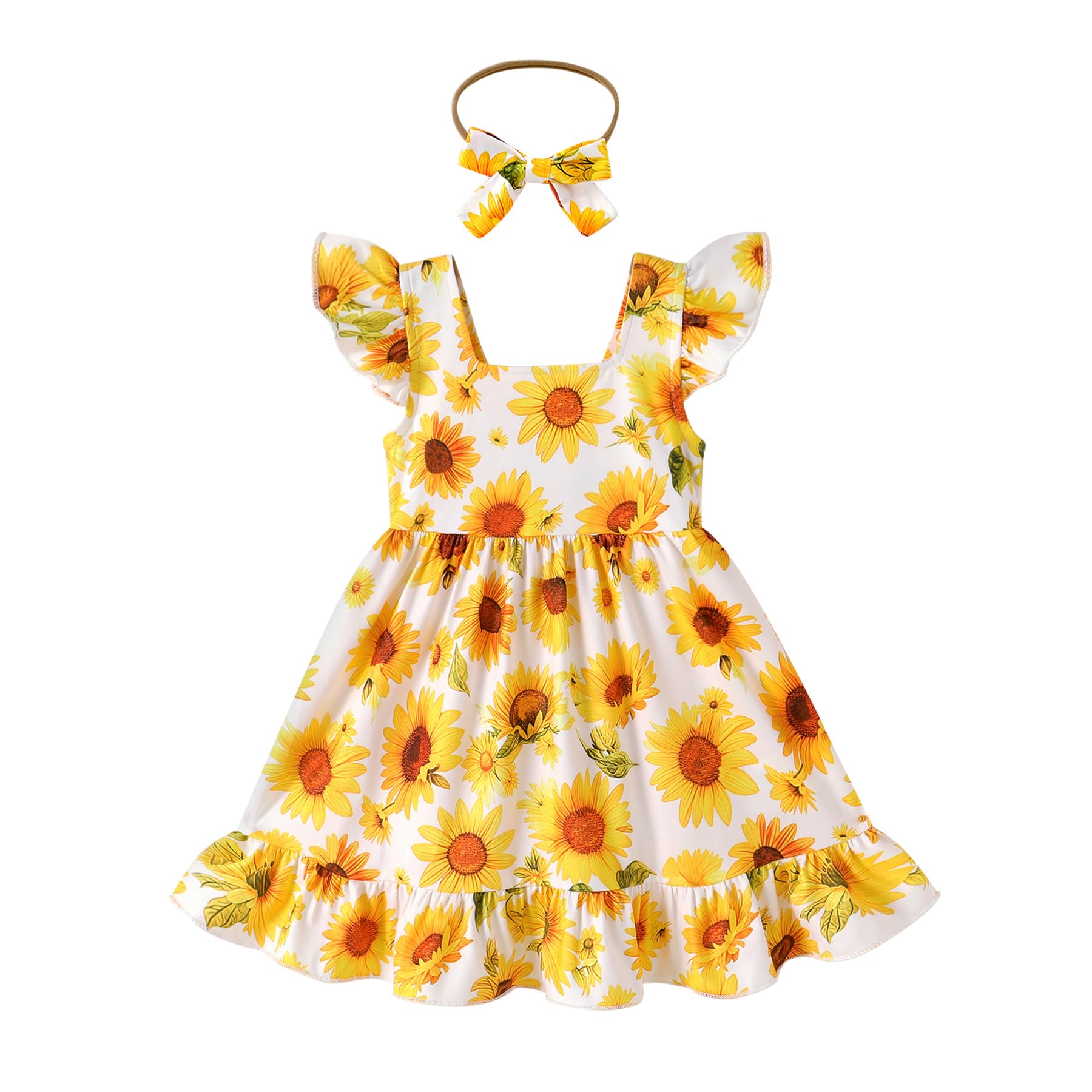 JEELLIGULAR Baby Girl Dresses Strawberry Sundress Toddler Infant Summer Clothes with Cute Bow Headband Playwear Outfits 3-24M