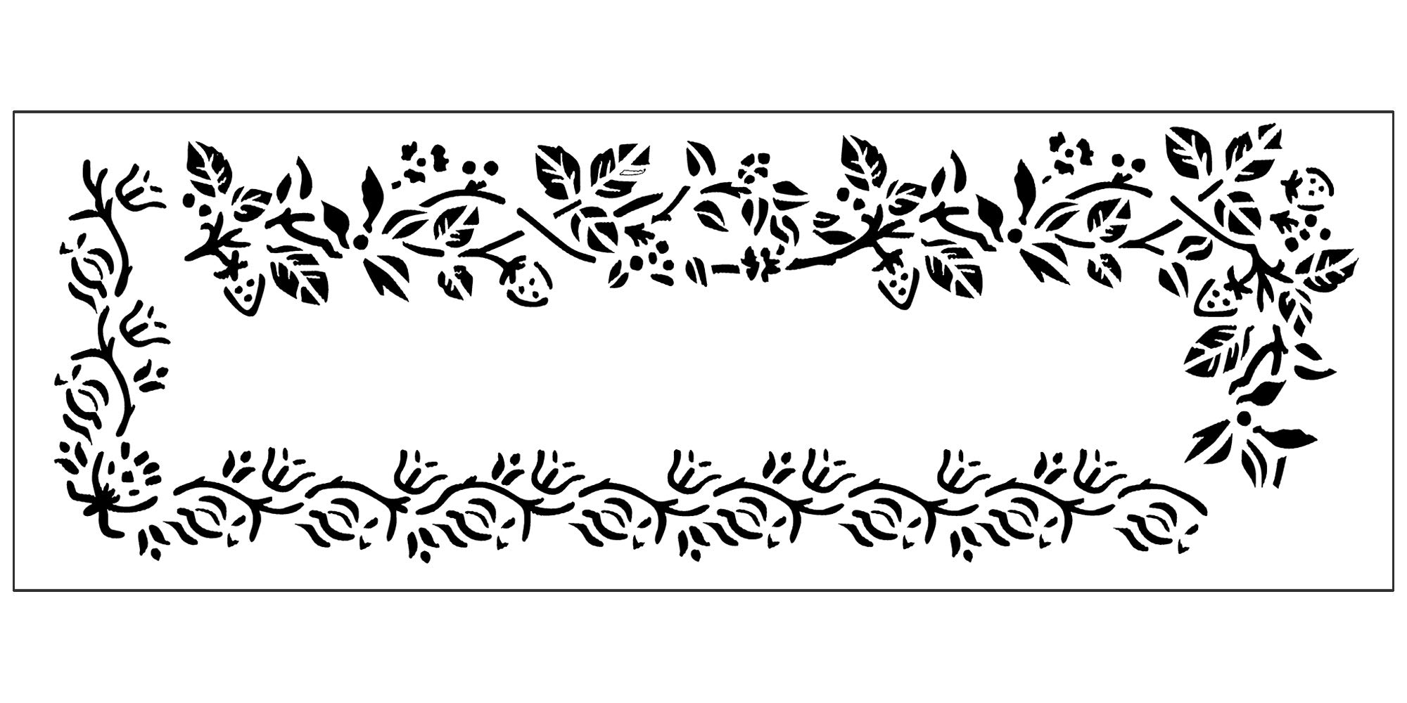 Pochoir AM-5759 Berry Border pour réussir facilement vos frises de peinture sans bavure