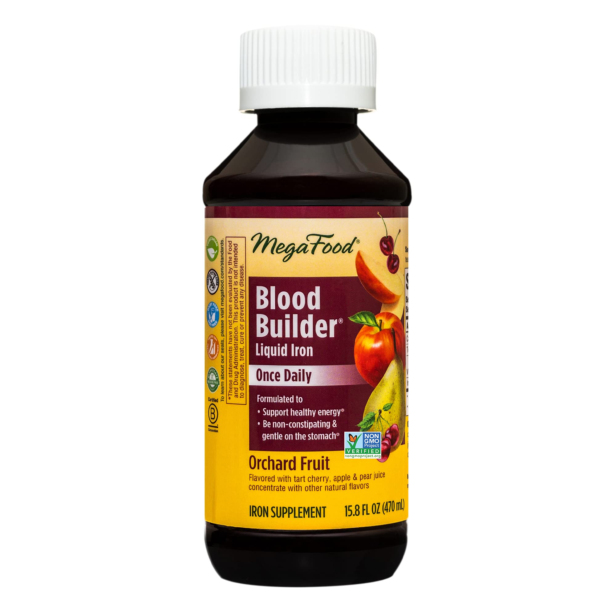 MegaFood Blood Builder Liquid Iron - Once Daily Iron Supplement Formulated to Support Healthy Energy Levels, be Non-Consti...