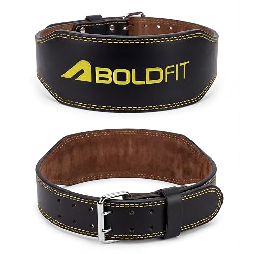 Boldfit Weight Lifting Belt for Men & Women Premium Back Support for Powerlifting, Deadlifts, Squats, Strength Training & Gym Workouts - PU Corelock S