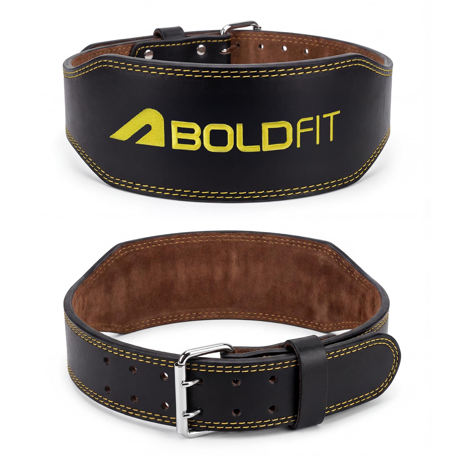 Boldfit Gym Belt for Men Workout Deadlift Belt for Men Weightlifting Gymbelt for Women Workout PU Powerlifting for Women Gym Accessories For Back Support - PU CoreLock-image-11