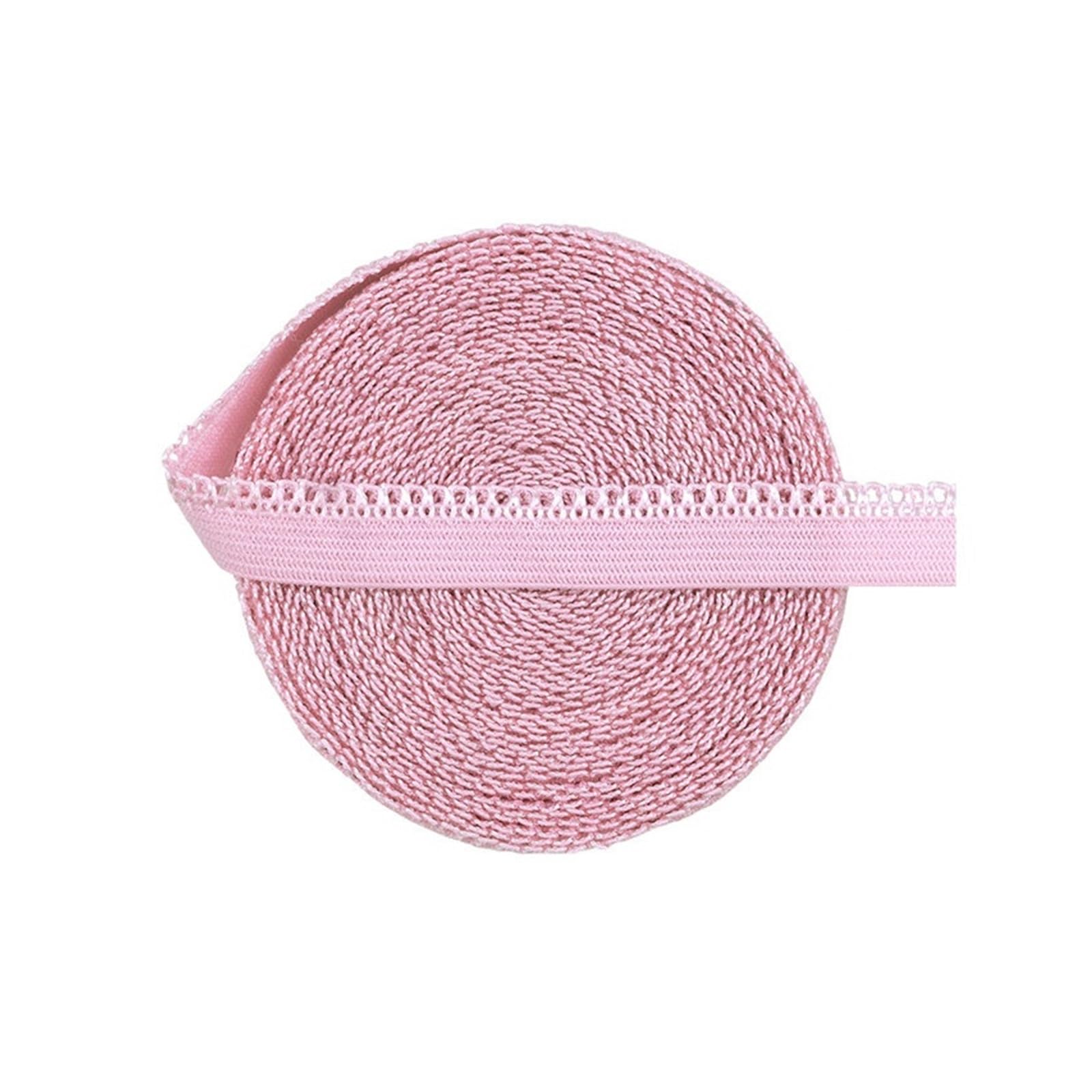50, 100 yardas por rollo, 3/8 ", 10mm, borde de bucle Picot, adorno de encaje con volantes, banda elástica de LICRA, ropa interior, lencería, artesanía de costura(Bianco,100 Yards)