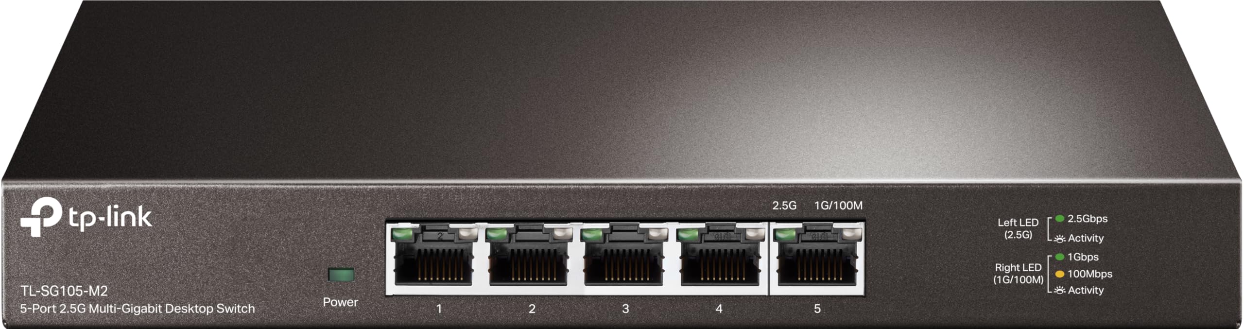 TP-Link TL-SG105-M2 5× 2.5-Gigabit ports Ethernet LAN Switch(Plug-and-Play,Metallgehäuse, QoS, IGMP-Snooping, Ideal für 2.5G NAS, Server, Gaming-Computer, WiFi 6 AP, 4K-Video) schwarz