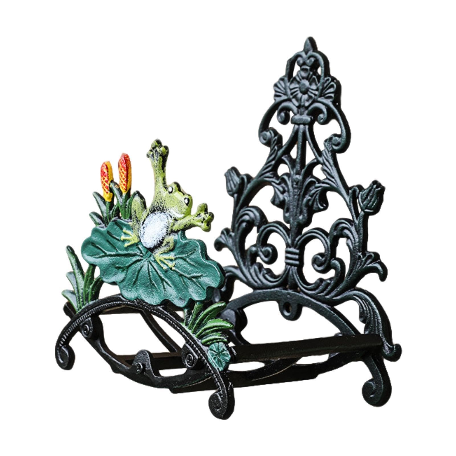 Soporte para Manguera de Jardín Organizador Colgante de Hierro Resistente con Gancho Decorativo Montaje en Pared Adecuado para Jardines Balcones, 22.5 cm x 16 cm x