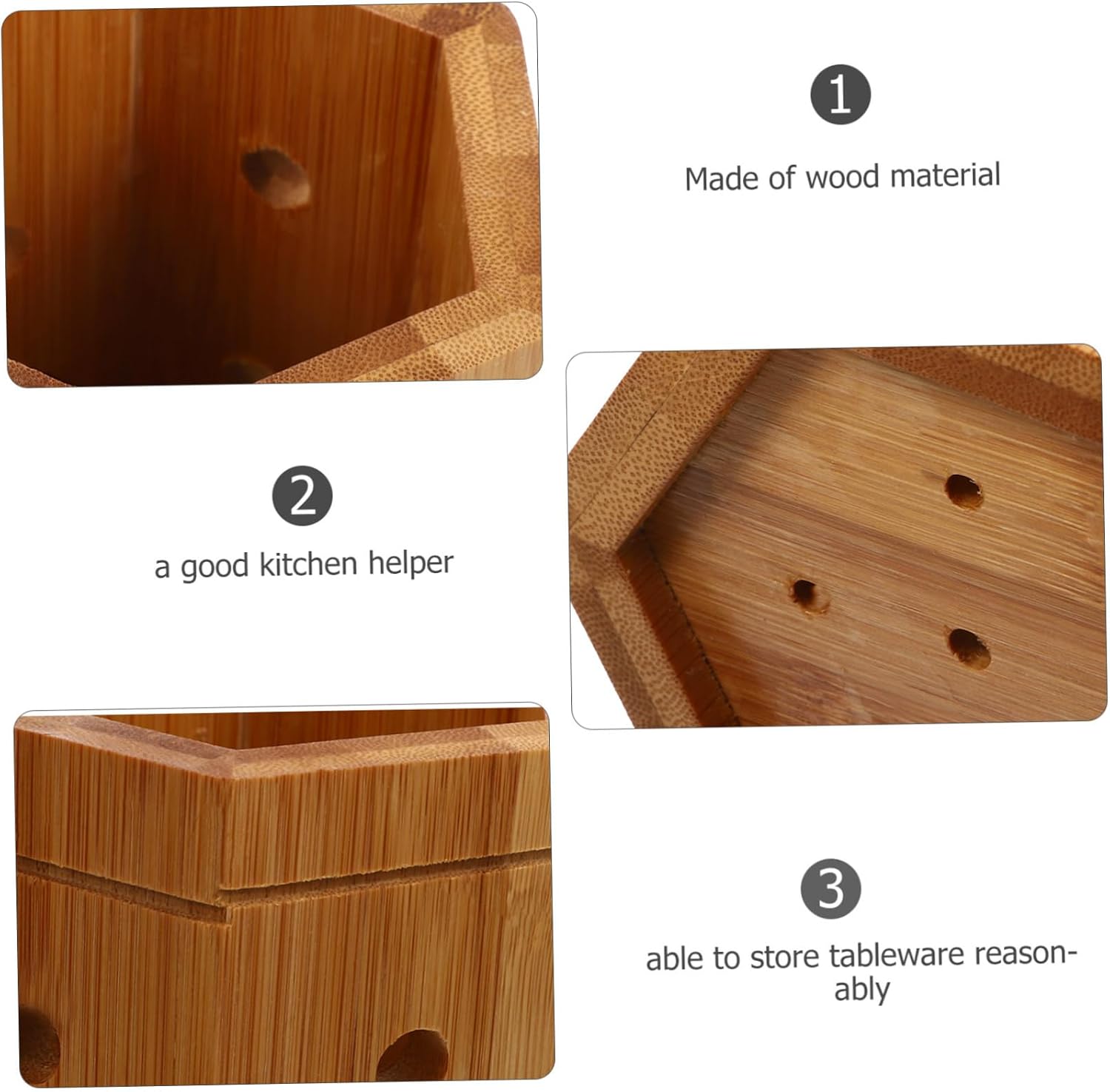 Wooden Chopstick Tube Utensil Holder for Bar Kitchen Utensil Organizer Creative Dining Table Organizer Pen Container Kitchen Gadget image 2