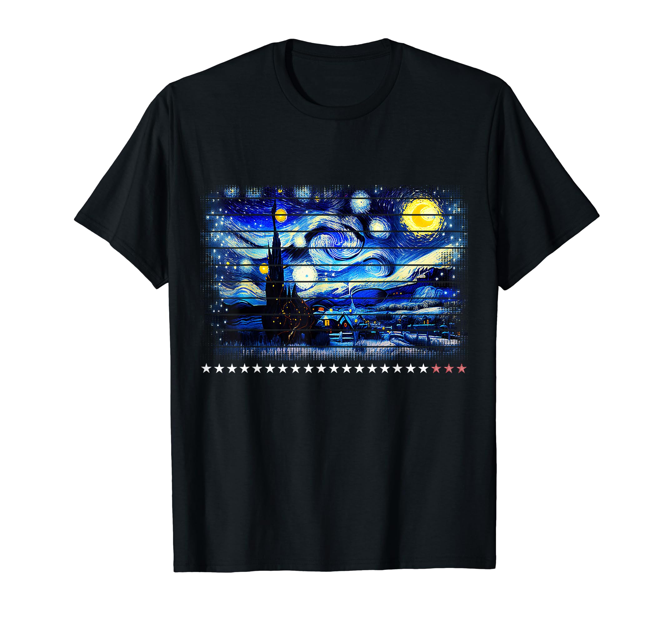 Starry Night Stars by Oak Rose Lab T-Shirt