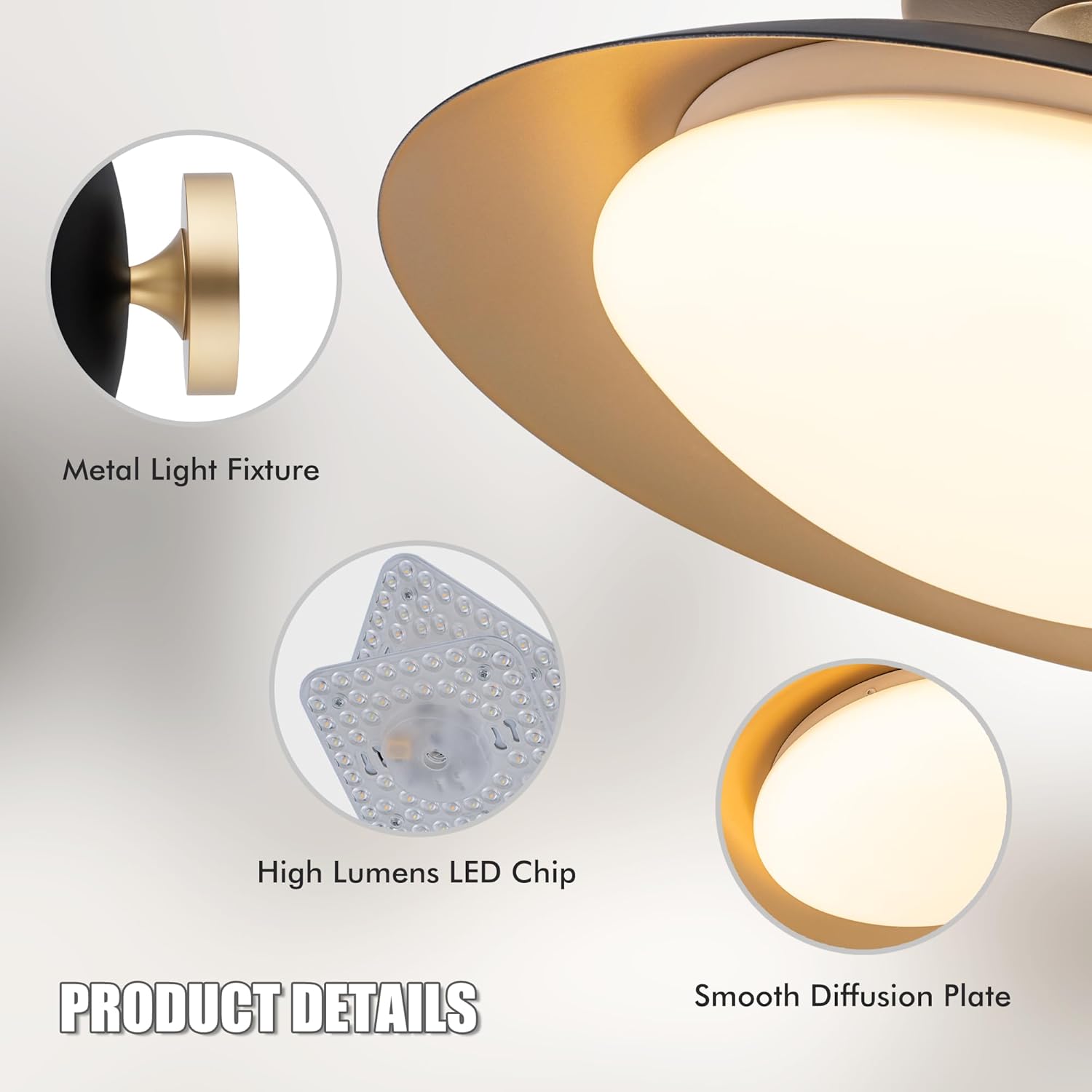 FTL Modern LED Flush Mount Ceiling Light with Remote Dimmable 5CCT 2700K-6500K Mid Century Black Semi Flush Mount Ceiling Lights 11.8in Close to Ceiling Light Fixture for Kitchen Hallway Laundry Room