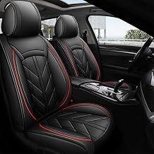 Pu Leather Car Seat Covers Fit for Infiniti G35 2003-2008 4 Door Sedan,5pcs Waterproof Durable Car Seat Protector Cushion,Black&Red Line