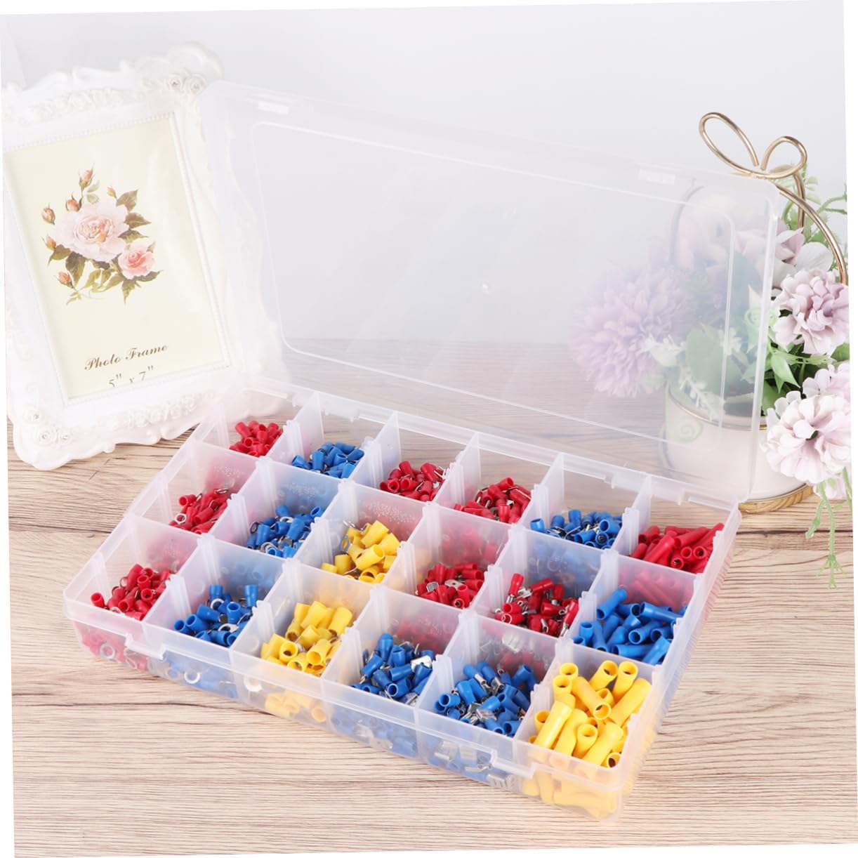 1300pcs PVC Terminal Connectors Heavy Duty Wire Lug Battery Cable Closed Ends for Automotive Repair