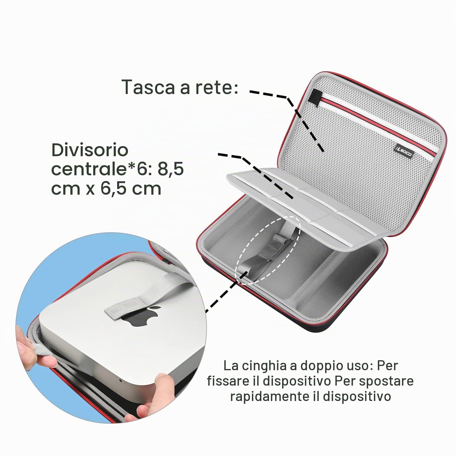 RLSOCO Custodia per Apple Mac Mini M2 Chip(2023) / Mac M2 Pro/Mac Mini M1 & Modello precedente