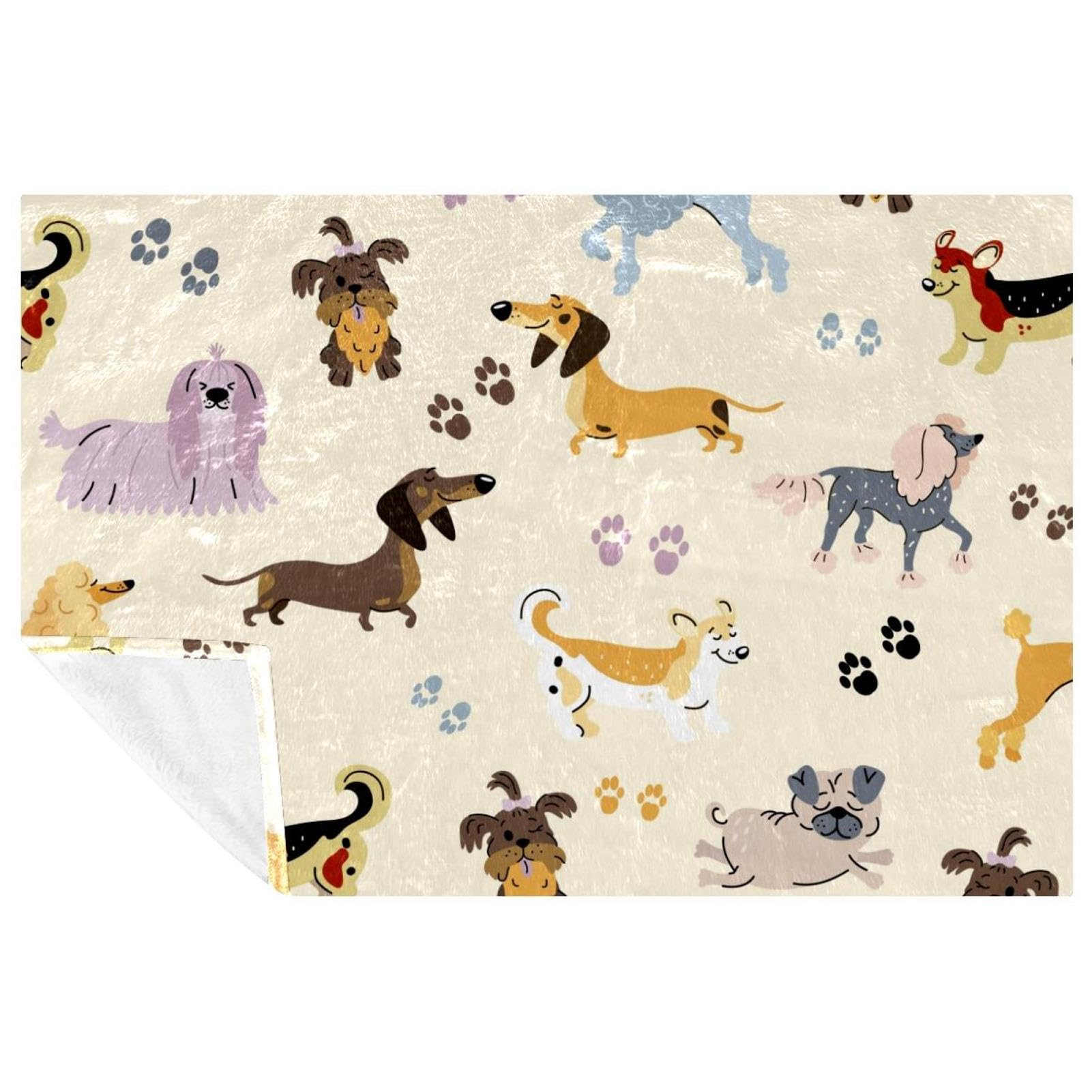 Couverture douce motif chien pour pique-nique camping et plage